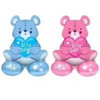 Ballon d'ours It's a boy ou It's a girl avec base de 61 cm - Folat