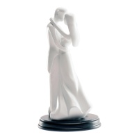 Figurine pour gâteau de mariage baiser en blanc de 21 cm - Dekora