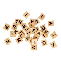 Lettres en bois de Scrabble de 2 x 1,8 cm - 100 unités