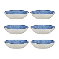 Assiette de 20 cm vague japonaise bleue profonde - Vessia - 6 unités