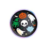 Assiettes de personnages d'Halloween de 17 cm - 8 unités