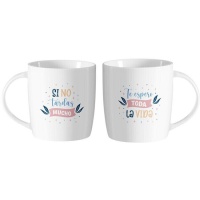 Tasse de 350 ml Si vous ne tardez pas, je vous attends toute la vie - 2 unités