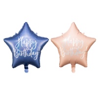 Ballon iridescent étoile Happy Birthday de 40 cm - Partydeco