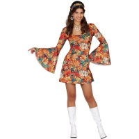 Costume années 70 hippie fleurs pour femme