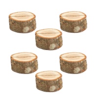 Bûche en bois pour carte de marque-nom de 4 cm - 6 unités