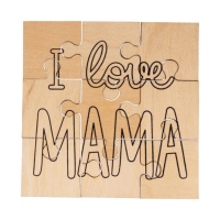 Puzzle en bois 'I Love Mama' de 14 x 14 cm - Artemio