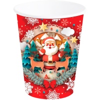 Verres Père Noël de 240 ml - 6 unités