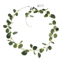 Guirlande avec LED de feuilles d'eucalyptus de 2 m - PartyDeco