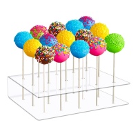 Support pour cake pops transparent de 20 cavités - Pastkolor - 2 unités