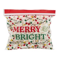 Sachets transparents pour bonbons Merry and Bright de 18,5 x 18,5 cm - Wilton - 20 unités