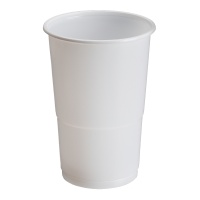 Verres de 250 ml en plastique blanc - 100 unités