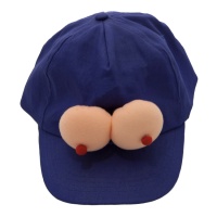 Casquette avec seins bleue