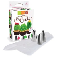 Kit de poches jetables avec douilles en acier de cactus - Scrapcooking - 6 unités