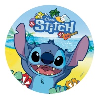 Stitch on the beach 20 cm gaufrette comestible