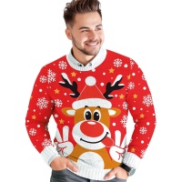 Pull de Noël avec renne pour homme