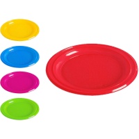 Assiettes en plastique de couleurs de 17 cm - 12 unités