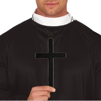 Croix catholique noire de 22 cm