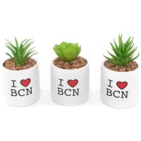 Plante artificielle avec pot I love BCN assortie de 7 x 7,5 cm