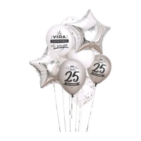 Ballons assortis pour le 25e Anniversaire - 10 unités