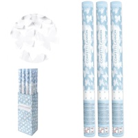 Canon à confettis papillons blancs 80 cm - 12 unités