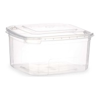 Boîte de 1000 ml en plastique rectangulaire avec couvercle attaché