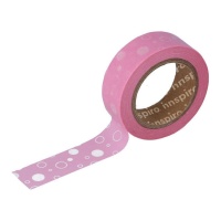 Washi tape à pois roses - 10 m