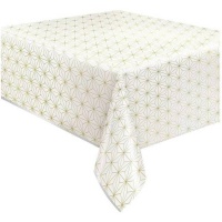 Nappe métallisée à motifs géométriques dorés de 1,37 x 2,13 m