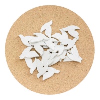 Figurines de bois de colombe blanche de 3 cm - 20 unités