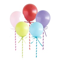 Topper pour gâteaux avec ballons colorés - 5 unités