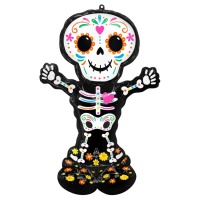 Ballon silhouette XL de squelette Catrina de 1,32 x 0,88 m - Anagram