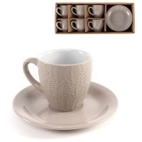 Tasse de 100 ml de café feuilles beige - 6 services