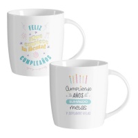 Tasse de 350 ml Anniversaire avec message - 1 unité