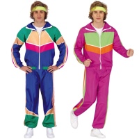 Costume de gymnaste des années 80 coloré pour homme