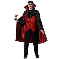 Déguisement de comte Dracula rouge et noir pour homme