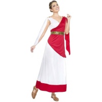 Costume de romain rouge pour femme