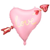 Ballon en forme de coeur avec flèche Love de 76 x 55 cm - Partydeco