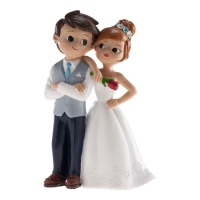 Figurine pour gâteau de mariage avec rose de 16 cm