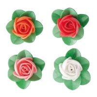 Gaufrettes en forme de fleurs de rose de 4 cm - Dekora - 100 unités