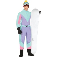 Déguisement de skieur lilas et bleu pour homme