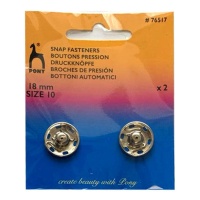 Boutons-pression de 1,8 cm nickelés - Pony - 2 paires