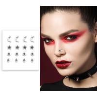 Bijoux de piercing facial plaqués argent - 16 unités