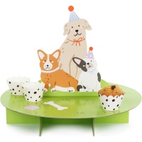 Support pour cupcakes avec chiens de 45 cm