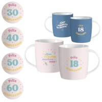 Tasse de 350 ml d'anniversaire par âge - 1 unité