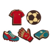 Figurines en chocolat blanc de football - Dekora - 50 unités