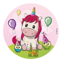 Disque comestible de licorne bébé de 20 cm