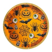 Assiettes d'éléments d'Halloween de 23 cm - 6 unités