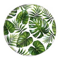 Assiettes de feuilles tropicales de 23 cm - 6 unités