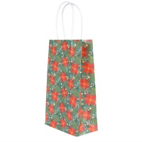 Sac cadeau de 28,8 x 12 cm avec fleur de Noël - 4 unités