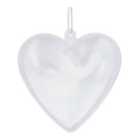 Coeur en plastique remplissable de 10 cm - 1 unité