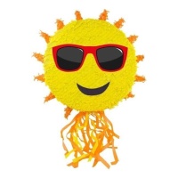 Piñata 3D en forme de Soleil avec lunettes de 39 cm